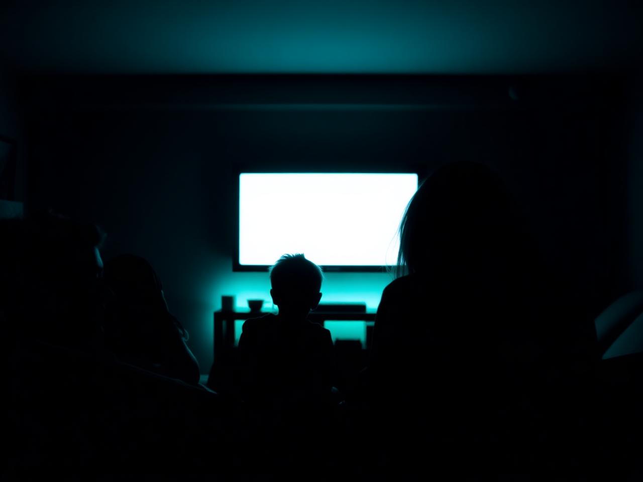 Familie vor dem Fernseher